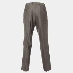 Ermenegildo Zegna Grey Wool & Silk Trofeo 600 Regular Fit Trousers XL