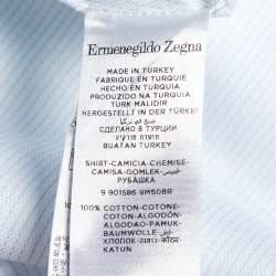 Ermenegildo Zegna White Pinstripe Cotton Shirt M