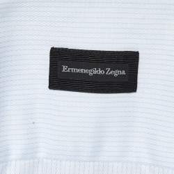 Ermenegildo Zegna White Pinstripe Cotton Shirt M