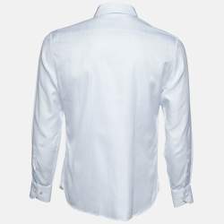 Ermenegildo Zegna White Pinstripe Cotton Shirt M
