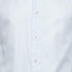 Ermenegildo Zegna White Pinstripe Cotton Shirt M