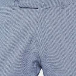 Ermenegildo Zegna Blue Houndstooth Cotton Slim Fit Pants M