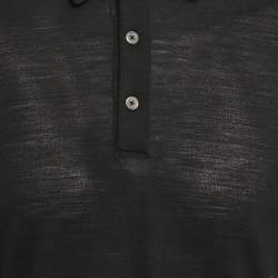 Ermenegildo Zegna Black Wool Pique Polo T-Shirt XL