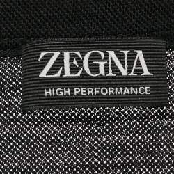 Ermenegildo Zegna Black Wool Pique Polo T-Shirt XL