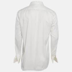 Ermenegildo Zegna White Stripe Cotton Regular Fit Shirt M