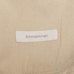 Ermenegildo Zegna Cream Cotton Drill Regular Fit Trousers 4XL