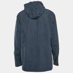Pre Owned Ermenegildo Zegna Navy Blue Nylon Stratos Field Jacket 4XL