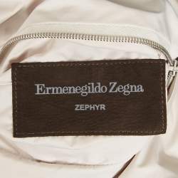 Pre Owned Ermenegildo Zegna Blue/Beige Nylon Zip-Up Reversible Jacket L