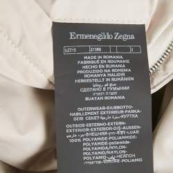 Pre Owned Ermenegildo Zegna Blue/Beige Nylon Zip-Up Reversible Jacket L