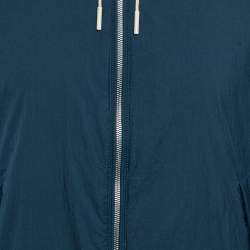 Pre Owned Ermenegildo Zegna Blue/Beige Nylon Zip-Up Reversible Jacket L