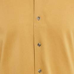 Pre Owned Zegna Chrome Yellow Jersey Long Sleeve Shirt M