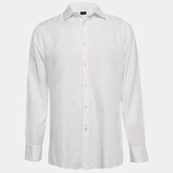 Ermenegildo Zegna White Cotton Blend Button Front Shirt XL