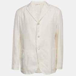 Ermenegildo Zegna Off-White Cotton Blend Single Breasted Blazer XL