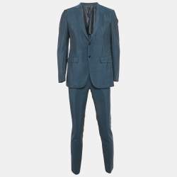 Ermenegildo Zegna Blue Wool Pants Suit M