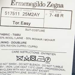 Ermenegildo Zegna Blue Wool Pants Suit M