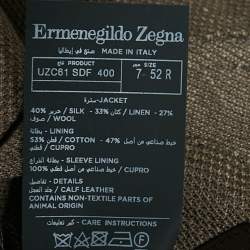 مملوكة مسبقًا Ermenegildo Zegna Brown Jersey Single Breasted Blazer XL