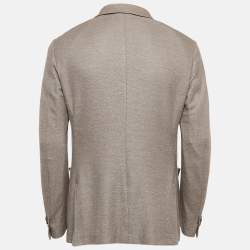 مملوكة مسبقًا Ermenegildo Zegna Brown Jersey Single Breasted Blazer XL