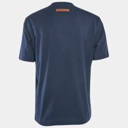 Pre Owned Ermenegildo Zegna Navy Cotton Jersey Crew Neck T-Shirt L