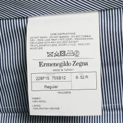 Ermenegildo Zegna Navy Blue Wool Formal Trousers XL