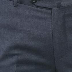 Ermenegildo Zegna Navy Blue Wool Formal Trousers M
