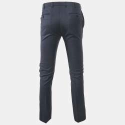 Ermenegildo Zegna Navy Blue Wool Formal Trousers M