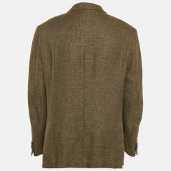 Ermenegildo Zegna Green Wool Blend Single Breasted Blazer XXXL