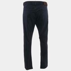 Ermenegildo Zegna Navy Blue Gabardine Straight Leg Tailored Fit Pants XL