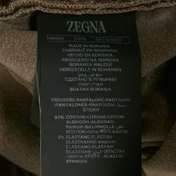 Pre Owned Zegna Light Brown Washed Denim Slim Fit Jeans L Waist 35"