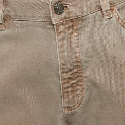 Pre Owned Zegna Light Brown Washed Denim Slim Fit Jeans L Waist 35"