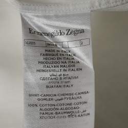 Ermenegildo Zegna White Cotton Button Front Shirt 4XL