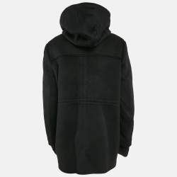 Ermenegildo Zegna Black Wool Felt Hooded Coat XXL