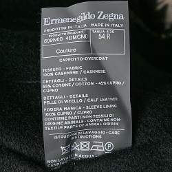 Ermenegildo Zegna Black Wool Felt Hooded Coat XXL