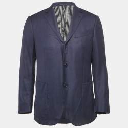 Ermenegildo Zegna Blue Wool Single Breasted Blazer L