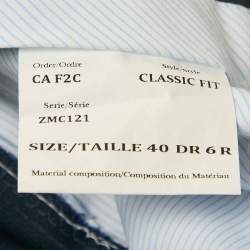 Ermenegildo Zegna Navy Blue Plaid Wool Traveller Pants Suit L
