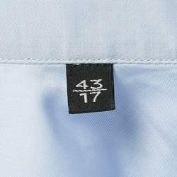 Ermenegildo Zegna Blue Cotton Button Front Shirt XXL