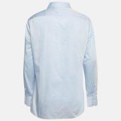 Ermenegildo Zegna Blue Cotton Button Front Shirt XXL