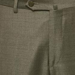 Ermenegildo Zegna Dark Grey Wool Regular Fit Trousers XL