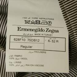 Ermenegildo Zegna Dark Grey Wool Regular Fit Trousers XL
