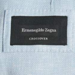 Ermenegildo Zegna Blue Linen Regular Fit Crossover Blazer L