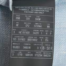 Ermenegildo Zegna Blue Linen Regular Fit Crossover Blazer L