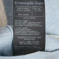 Ermenegildo Zegna Blue Linen Regular Fit Crossover Blazer L