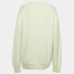 Zegna Green Rib Knit Crewneck Sweater L