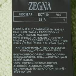 Zegna Green Rib Knit Crewneck Sweater L