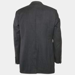 Ermenegildo Zegna Vintage Navy Blue Striped Wool Regular Fit Blazer L
