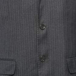 Ermenegildo Zegna Vintage Navy Blue Striped Wool Regular Fit Blazer L