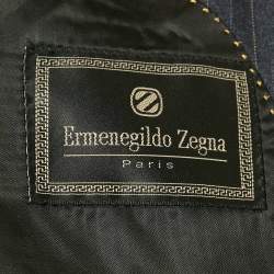 Ermenegildo Zegna Vintage Navy Blue Striped Wool Regular Fit Blazer L