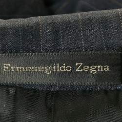 Ermenegildo Zegna Vintage Navy Blue Striped Wool Regular Fit Blazer L