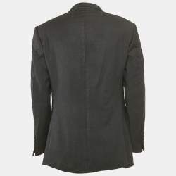 Ermenegildo Zegna Black Wool & Cashmere Button Front Blazer M