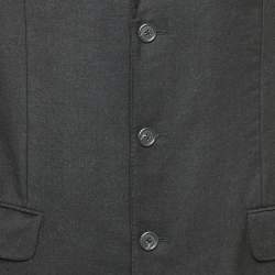 Ermenegildo Zegna Black Wool & Cashmere Button Front Blazer M