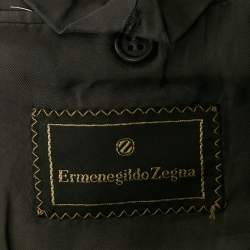 Ermenegildo Zegna Black Wool & Cashmere Button Front Blazer M